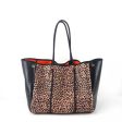 Leopard with Black Metallic Side Panels Neoprene Tote Sale