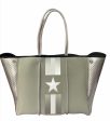 Light Grey Neoprene Tote with Silver Star and Side Panels Online now