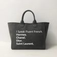 Speak French Tote - Camel, Grey, Black Online Hot Sale