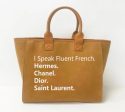 Speak French Tote - Camel, Grey, Black Online Hot Sale