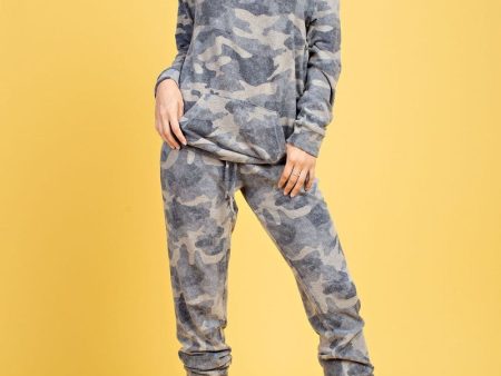 CAMO PRINT DRAWSTRING BRUSH PANTS - OLIVE Online Hot Sale