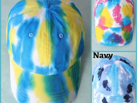 Multicolored Tie Dyed Baseball Cap - Assorted Colors Discount