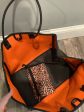 Leopard with Black Metallic Side Panels Neoprene Tote Sale