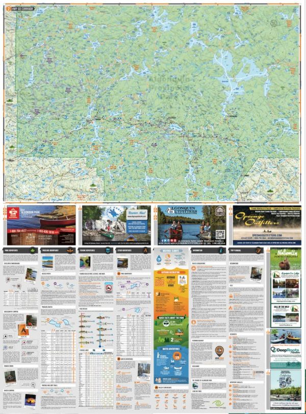 Backroad Mapbooks Algonquin Provincial Park Waterproof Tear-Resistant Topographic Map Online Sale