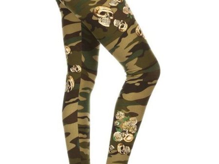 Army Skulls Green Camouflage- Plus Leggings Online