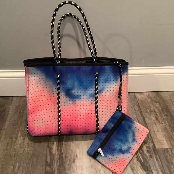 Tie Dye Neoprene Tote Bag 💙💗💜 For Sale