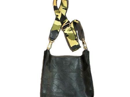 VEGAN LEATHER MESSENGER BAG W 2  ADJUSTABLE GREEN CAMOUFLAGE GUITAR STRAP Online Sale