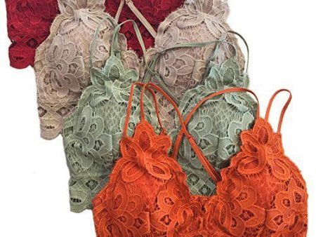 Beautiful crochet lace bralette - Assorted Colors- XL & XXL For Discount