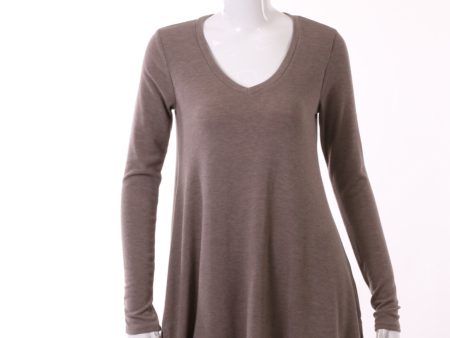 Hacci V Neck Long Sleeve Top - Stone on Sale