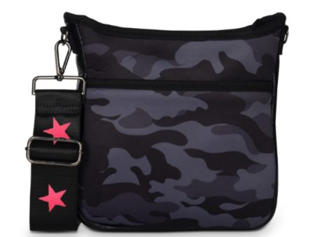 Black Camo Neoprene Messenger  Crossbody Fashion