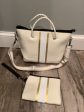 Ivory with Gold Stripe Mini Cross Shoulder Neoprene Bag Online