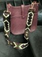 Merlot Vintage Vegan Leather Messenger Bag with Abstract Strap Online