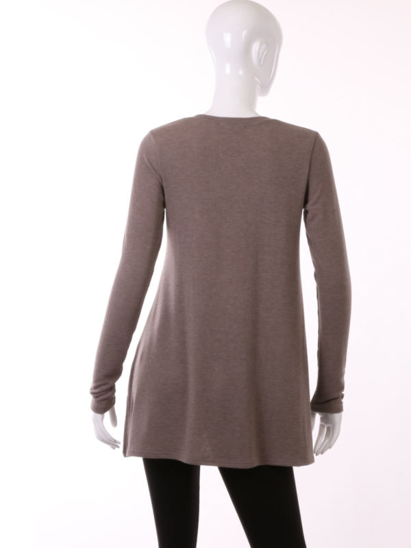 Hacci V Neck Long Sleeve Top - Stone on Sale