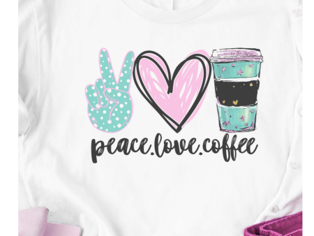 Peace Love Coffee White Graphic Tee Online