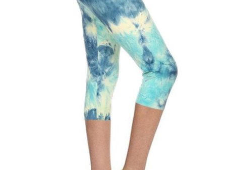 Summer Sky Tiedye Os Capri Leggings For Cheap