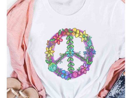 Peace Sign Colorful Graphic Tee ☮️ Online Hot Sale