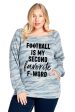 FOOTBALL IS MY SECOND FAVORITE F WORD GRAPHIC PLUS SIZE TOP - BLUE CAMO Online Sale