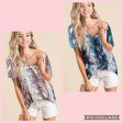 SNAKESKIN PRINT JERSEY V NECK TOP - BLUE or PINK MULTI Fashion