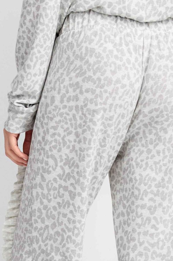 LEOPARD PRINT NON BRUSHED JOGGER - OATMEAL M.GREY Fashion