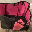 Black with Pink & Orange Stripe Neoprene Tote 🧡💗🖤 Discount