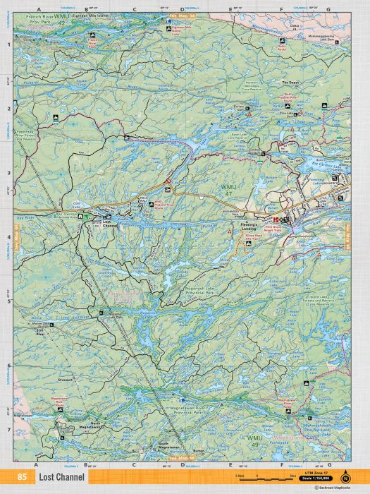 Backroad Mapbooks Lost Channel CCON-85 Water-Resistant Tear-Resistant Topographic Map Sale