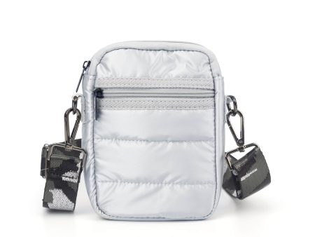 Silver Matte Puffer Cell Phone Bag Online Hot Sale