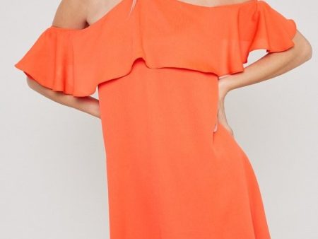 Flounce Halter Shift Dress - Pink or Orange Sale