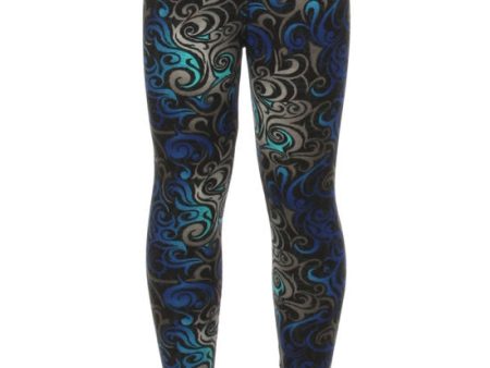 Blue Swirl - Kids Leggings Online Hot Sale