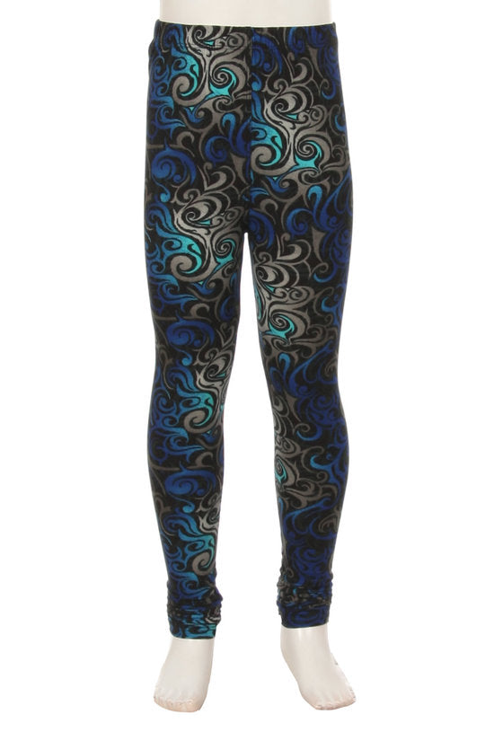 Blue Swirl - Kids Leggings Online Hot Sale