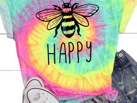 Plus Bee Happy Rainbow Tie Dye 🐝🌈 Cheap