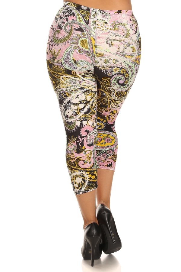 Multi Color Paisley Plus Capri For Discount