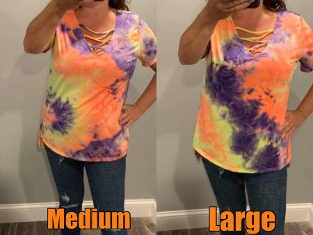 Tie Dye Crisscrossed Top - Coral Purple Online Hot Sale