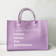 I Speak Italian or French Vegan Leather Tote - Lavender For Discount