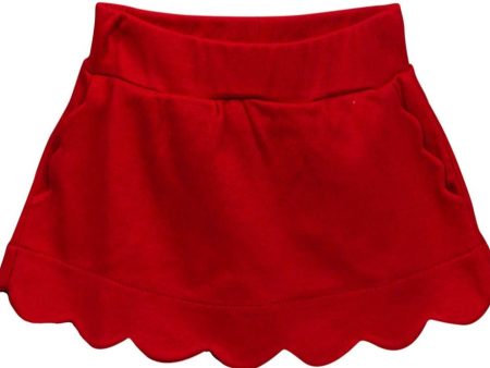 *PRE-ORDER* Scallop Pima Skirt - Red Online Hot Sale