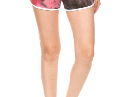 Tie dye print, mid-rise shorts Discount