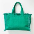 Solid Large Canvas Fringe Tote - Assorted Colors Sale