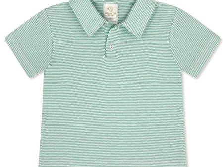 *PRE-ORDER* Parker Polo - Memphis Aqua Ministripe Discount