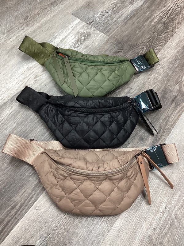 Quilted Puffer Fanny Pack - Tan, Black or Olive Cheap