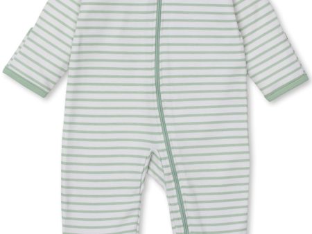 Green Stripes Zip Footie Online Sale