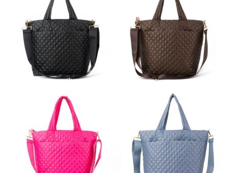 Quilted Nylon Large Puffer Crossbody- Assorted Colors Supply