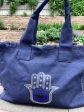 Hamsa Canvas Tote - Navy Online now