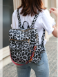 Leopard Vegan Leather Convertible Backpack - Grey or Tan Hot on Sale