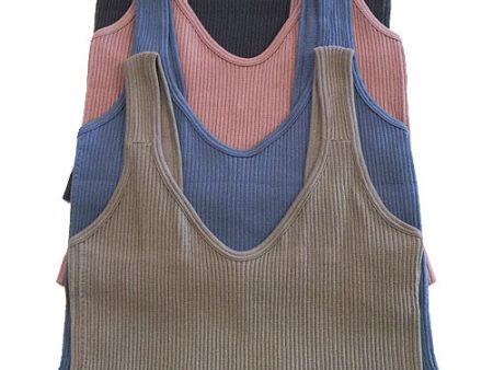 Ribbed Tank Crop Top - Assorted Colors Online