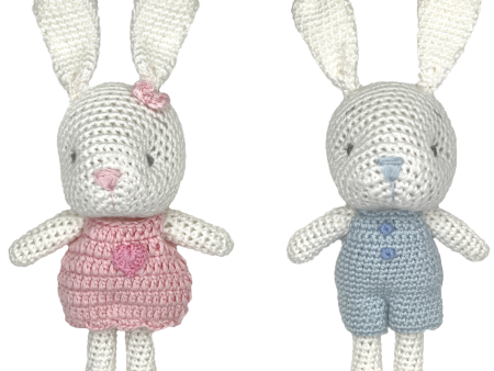 Bunny Bamboo Crochet Rattle on Sale