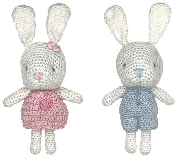 Bunny Bamboo Crochet Rattle on Sale