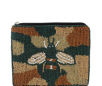 🐝 Camo Beaded Coin Pouch Discount