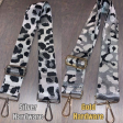 ADJUSTABLE ANIMAL PRINT BAG STRAP- SILVER BLACK GREY GROUND LEOPARD Online Hot Sale