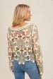 HEM & THREAD BOAT NECK BELL SLEEVE CROCHET TOP -SAGE CREAM Hot on Sale