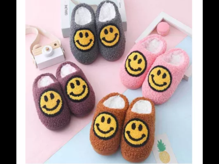 🙂 Women’s & Kids Smiley Face Slippers - Assorted Colors For Sale