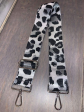 ADJUSTABLE ANIMAL PRINT BAG STRAP- SILVER BLACK GREY GROUND LEOPARD Online Hot Sale